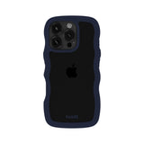 iPhone 16 Pro Holdit Wavy Cover - Midnight Blue / Transparent