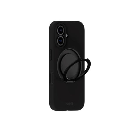 iPhone 16 Holdit Silikone Stand Cover - Black