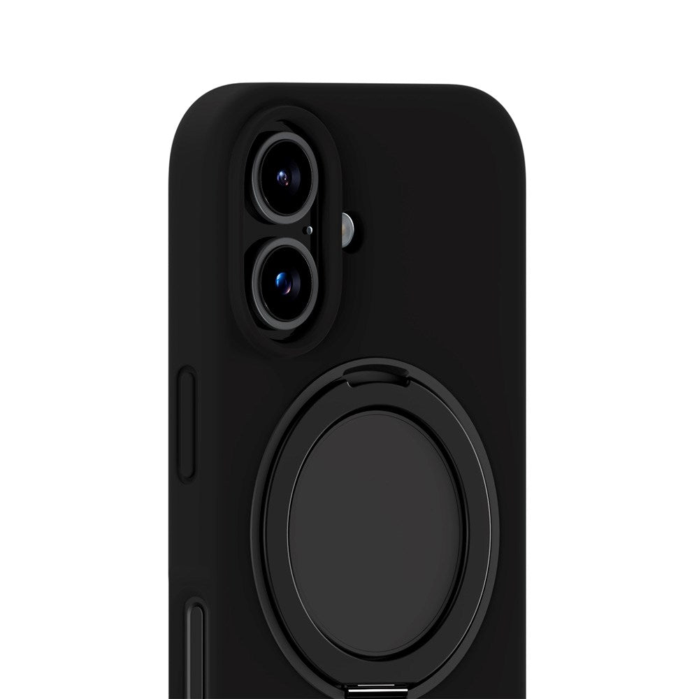iPhone 16 Holdit Silikone Stand Cover - Black