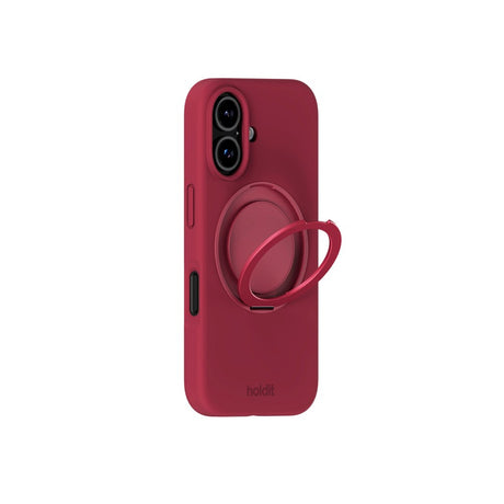 iPhone 16 Holdit Silikone Stand Cover - Red Velvet