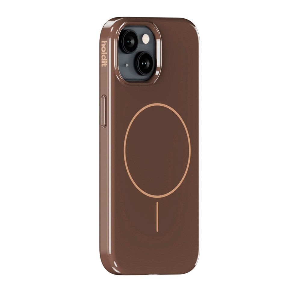 iPhone 16e / 15 / 14 / 13 Holdit Mono Case - MagSafe Kompatibel - Chocolate / Beige