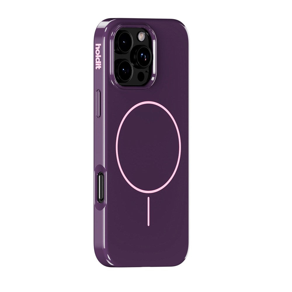 iPhone 16 Pro Max Holdit Mono Case - MagSafe Kompatibel - Deep Plum / Pink