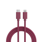 Smartline (3A/27W) USB-C til Lightning Ladekabel - 2 Meter - Mørkerød