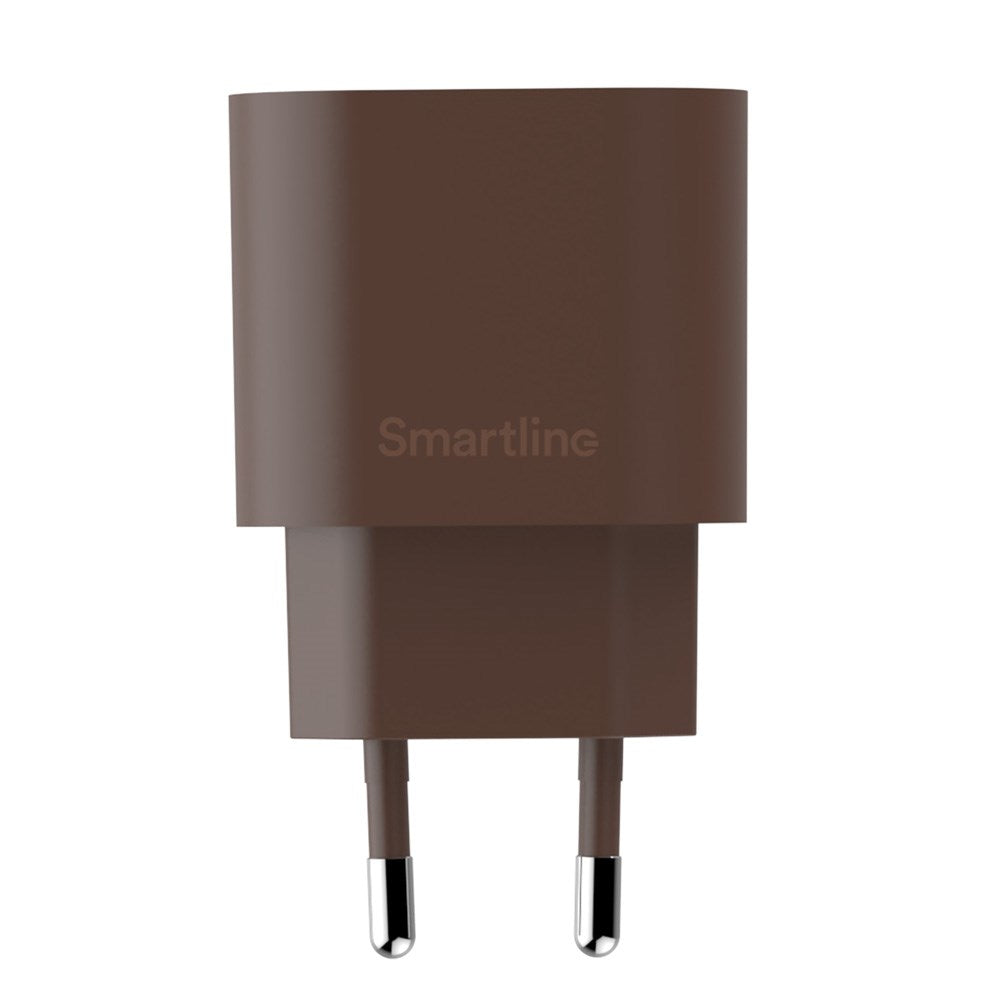 Smartline Vægoplader m. 1 x USB-C - 20W - Brun