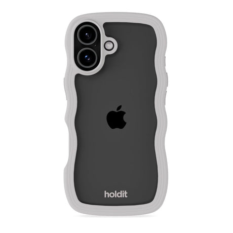 iPhone 17 Holdit Wavy Cover - Wool Grey / Transparent