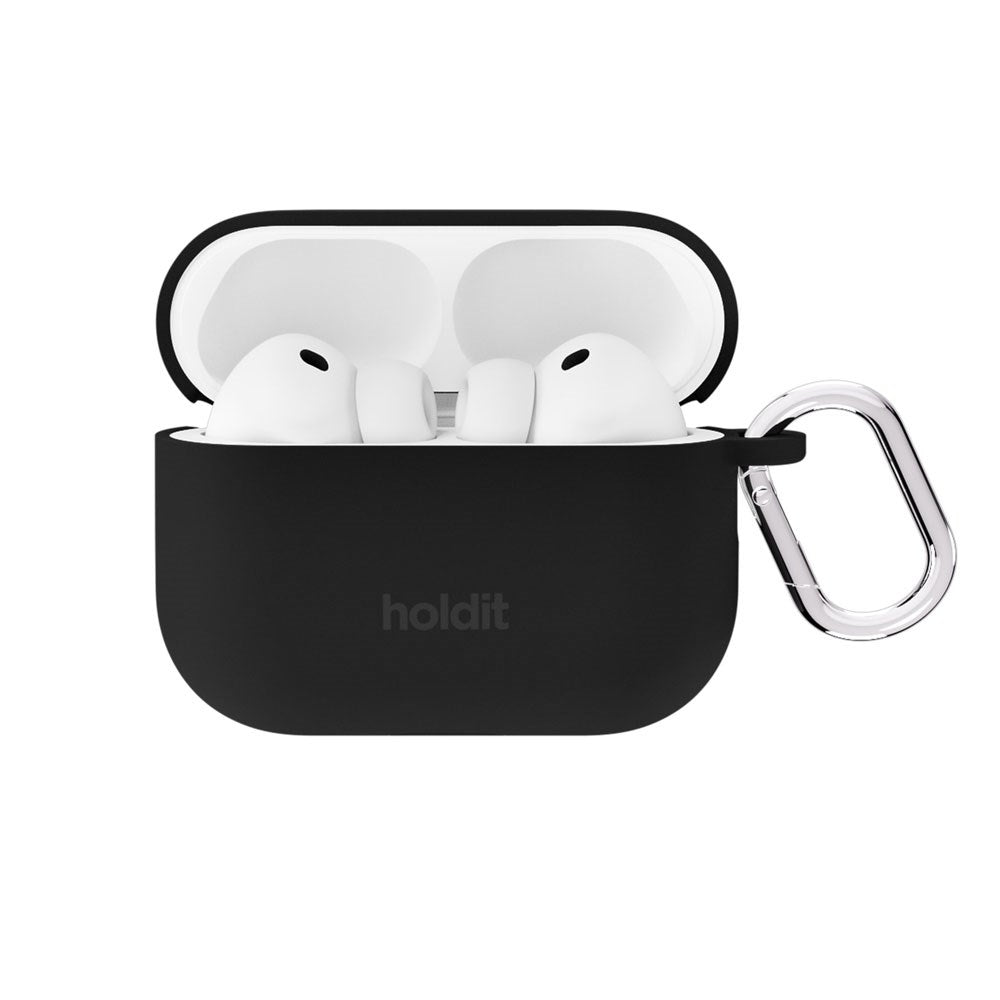 Apple AirPods Pro (3. Gen.) Holdit Silicone Cover m. Karabinhage - Black