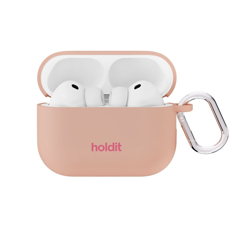 Apple AirPods Pro (3. Gen.) Holdit Silicone Cover m. Karabinhage - Bare Pink