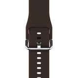 Apple Watch (38/40/SE/41/42mm) Holdit Silikone Rem m. Spændelukning - Chocolate
