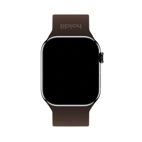 Apple Watch (42/44/SE/45/46/49mm) Holdit Silikone Rem m. Spændelukning - Chocolate