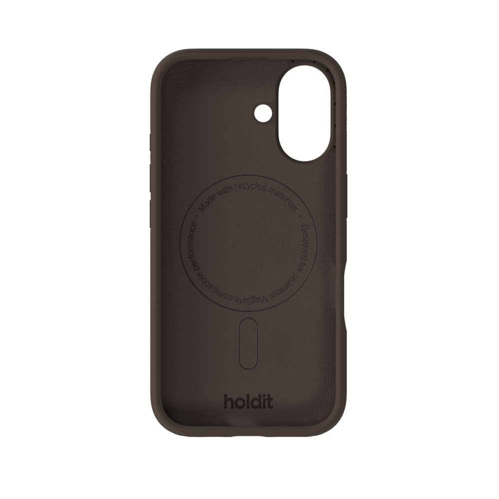 iPhone 16 Holdit Soft Touch MagSafe Silikone Mobil Cover - Chocolate