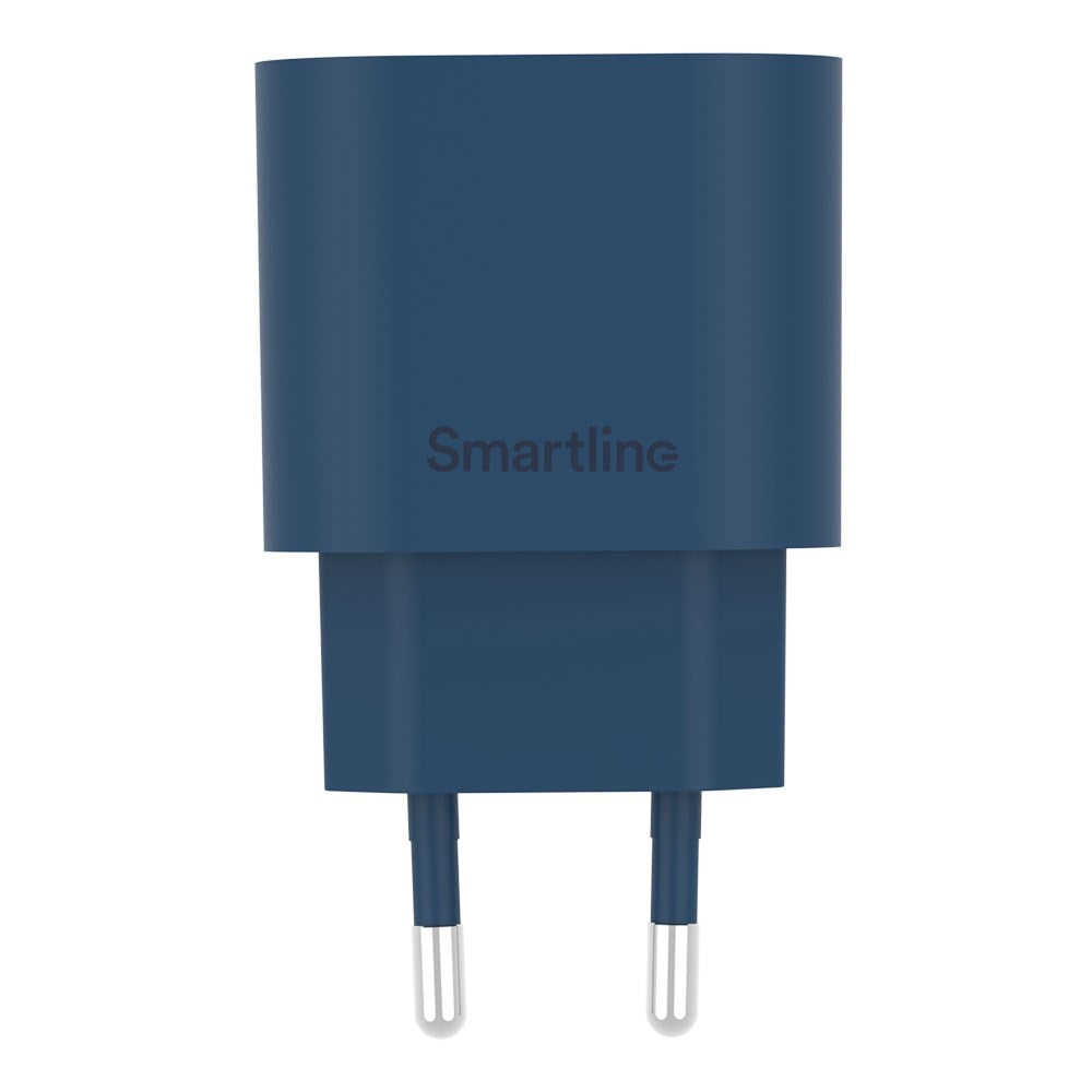 Smartline Vægoplader m. 1 x USB-C - 20W - Mørkeblå
