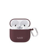 Apple AirPods (5. & 4. Gen.) Holdit Silicone Cover m. Karabinhage - Bordeaux