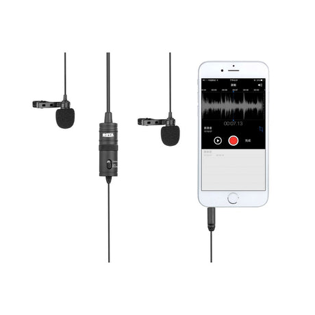 BOYA BY-M1DM Dobbelt Mikrofon - 3.5mm Minijack - 4m - Sort