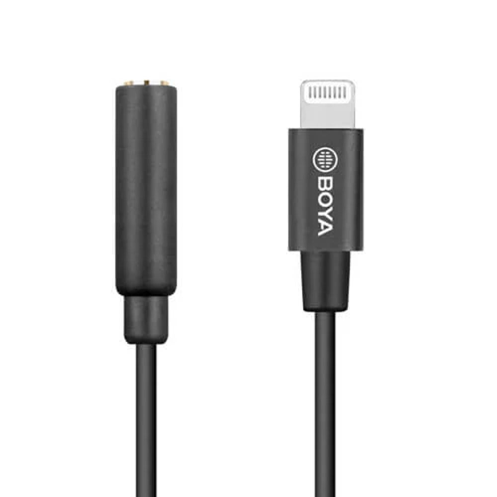 BOYA BY-K3 Lightning til 3.5mm Minijack Audio Adapter - Sort