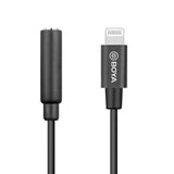 BOYA BY-K3 Lightning til 3.5mm Minijack Audio Adapter - Sort