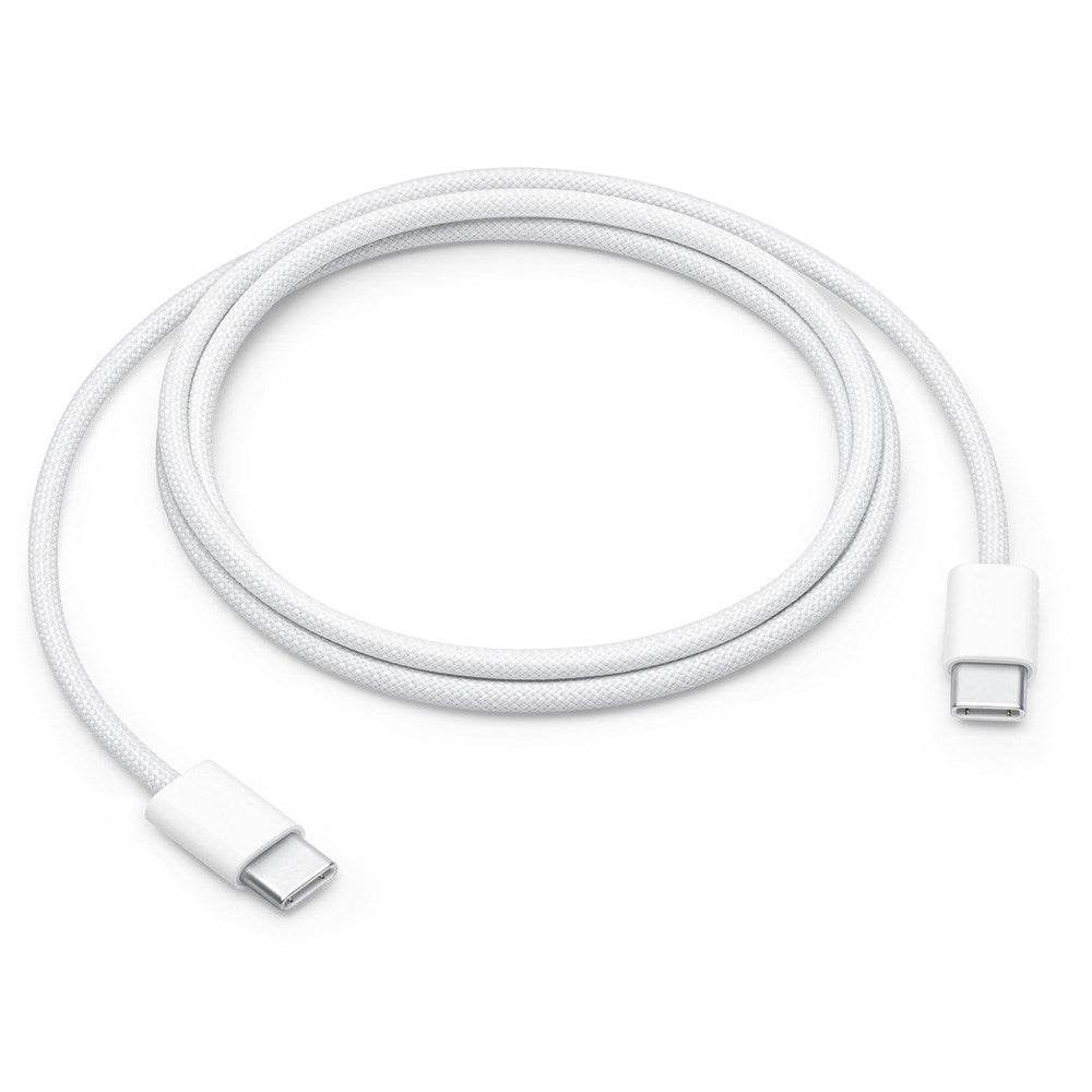 Original Apple USB-C til USB-C vevd kabel 60W - 1m - Hvit (MQKJ3ZM/A)