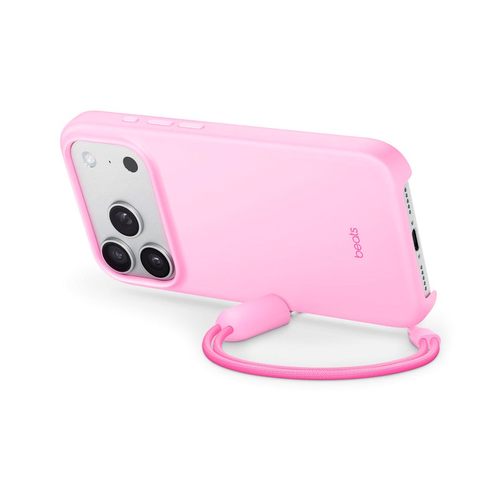 iPhone 17 Pro Beats Cover m. Strop - MagSafe Kompatibel - Pebble Pink