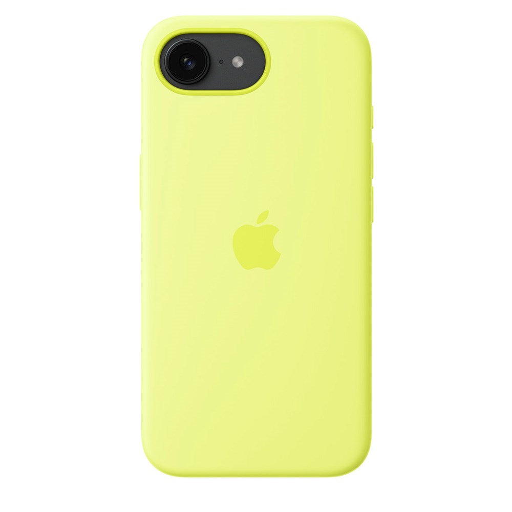 Original Apple iPhone 16e Silikone Bagside Cover - Neon Yellow (MGYW4ZM/A)