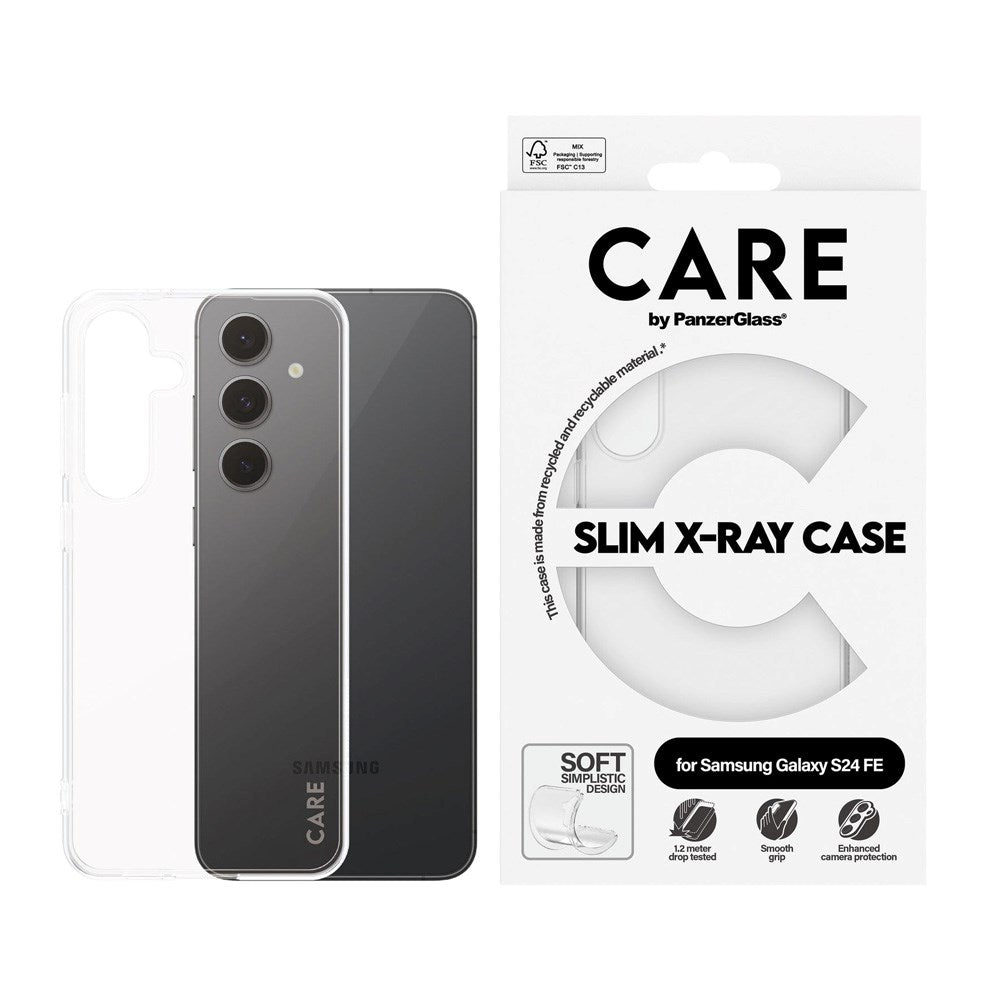 CARE by PanzerGlass Samsung Galaxy S24 FE FASHION X-Ray Soft Basic Bakdeksel - Gjennomsiktig