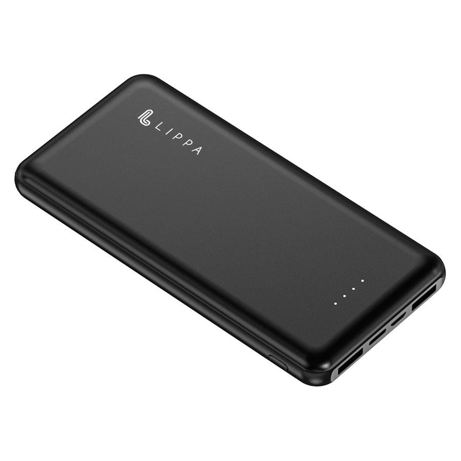 Lippa 10,5W m. USB-A Powerbank 10 000 mAh - Svart