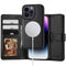 iPhone 15 Pro Tech-Protect Wallet Flip Cover m. Lommebok, magnet og stativfunksjon - MagSafe-kompatibel - Svart