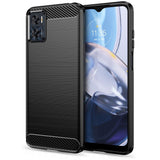 Motorola Moto E22 / E22i Tech-Protect Fleksibelt Plastik Carbon Cover - Sort