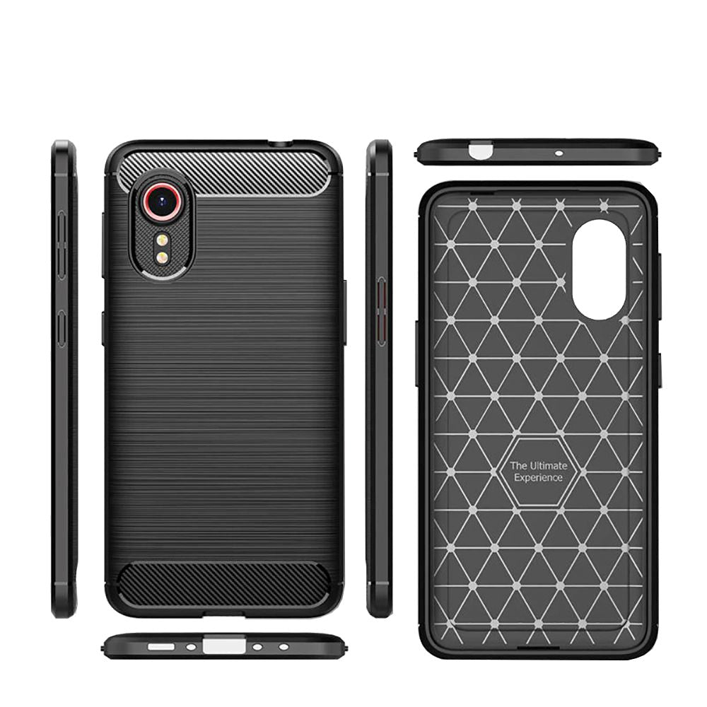 Samsung Galaxy Xcover 5 Tech-Protect fleksibelt plastkarbondeksel - svart