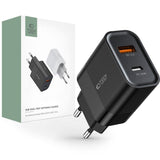Tech-Protect Network 30W Vegglader m. 1 x USB-C og 1 x USB-A - Svart