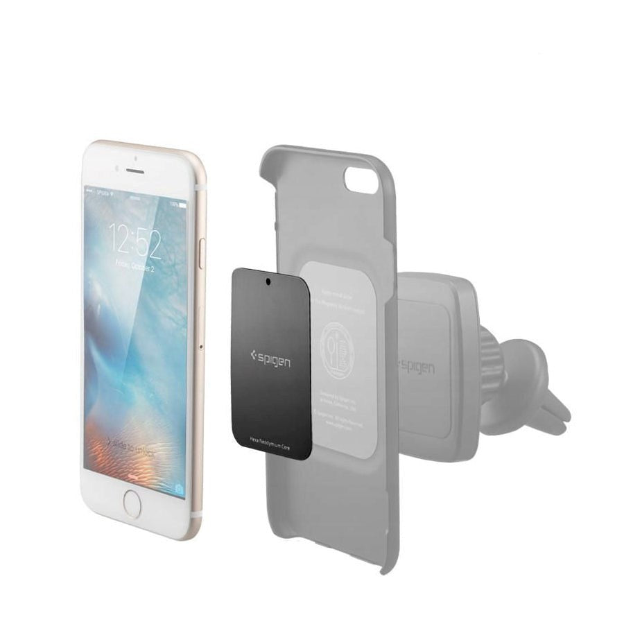 Spigen MP-4P metallplater for magnetisk bilholder x 4 - Svart