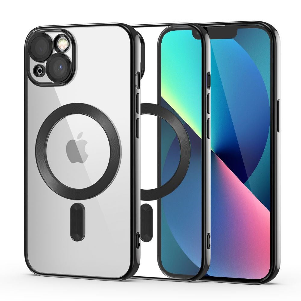 iPhone 13 Tech-Protect MagShine Bakdeksel - MagSafe-kompatibelt - Gjennomsiktig / Svart