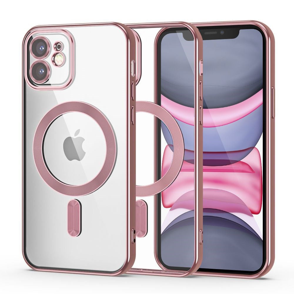 iPhone 11 Tech-Protect MagShine bakdeksel - MagSafe-kompatibel - Gjennomsiktig / Rose gull