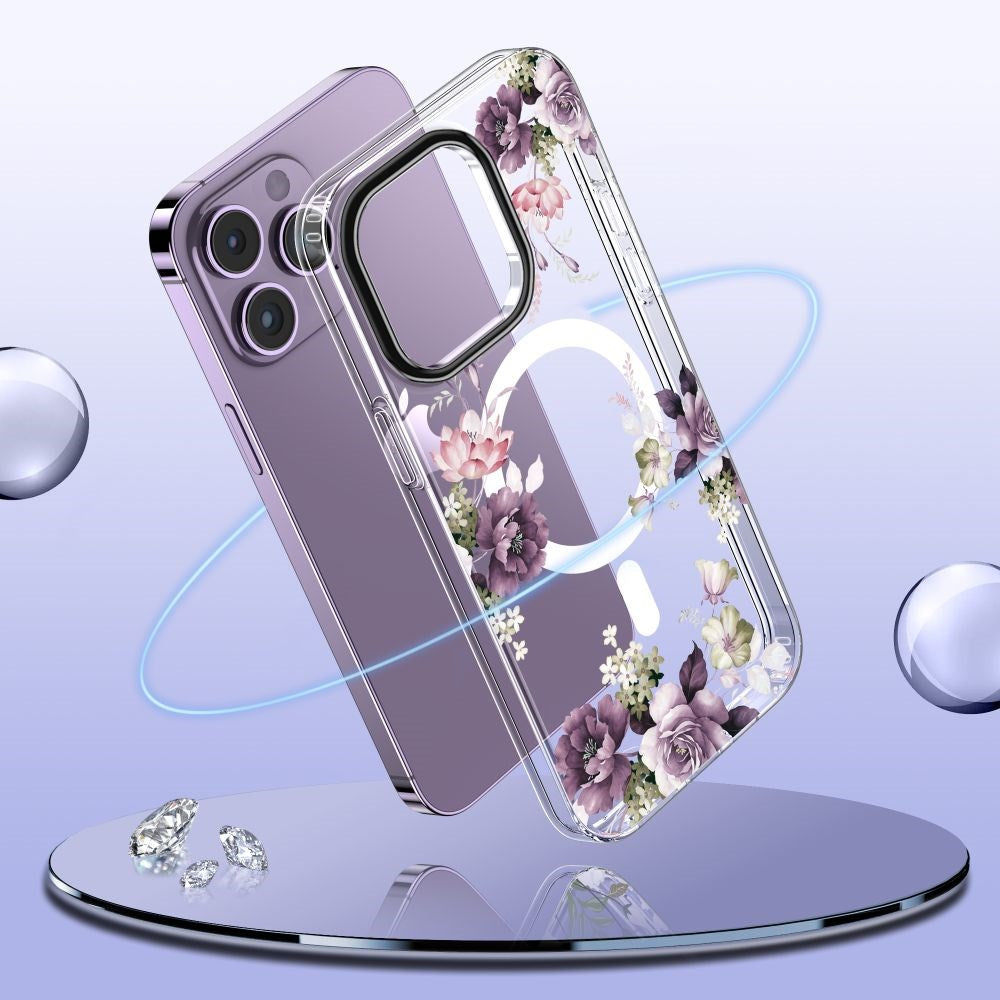 iPhone 15 Tech-Protect MagMood Bakdeksel - MagSafe-kompatibelt - Spring Floral