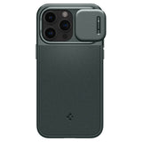 iPhone 15 Pro Spigen Optik Armor Bakdeksel - MagSafe-kompatibel - Abyss Green