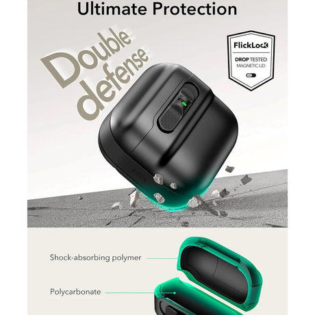 AirPods (4. generasjon) ESR HaloLock Pulse-veske - MagSafe-kompatibel - Svart