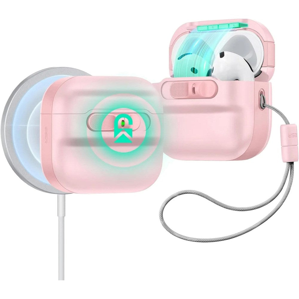 AirPods (4. generasjon) ESR HaloLock Pulse-veske - MagSafe-kompatibel - Rosa