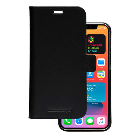 iPhone 12 Pro Max dbramante1928 Heather ekte skinn magnetdeksel m. Lommebok - Svart