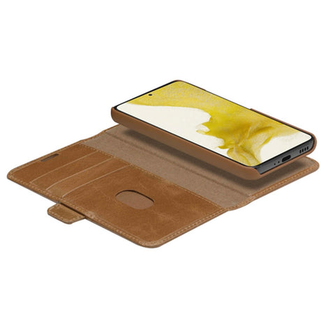 Samsung Galaxy S22+ (Plus) dbramante1928 Heather Magnet Flip-deksel i ekte skinn - brun