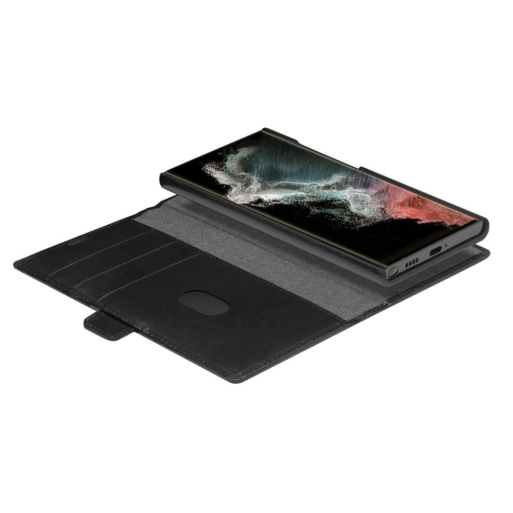 Samsung Galaxy S22 Ultra dbramante1928 Heather Magnet Flip-deksel i ekte skinn - svart