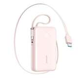 Joyroom JR-PR2L PowerBank m. USB-C Kabel & Lightning Kabel - 35W / 10.000 mAh - Lyserød