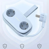 ORICO 5-i-1 Strømskinne m. 20W - 2 x Schuko - 2 x USB-A - 1 x USB-C - Blå