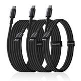 Baseus Tungsten Gold USB-C til USB-C Kabel - 1m / 2m / 3m - 100W - 3 stk - Sort