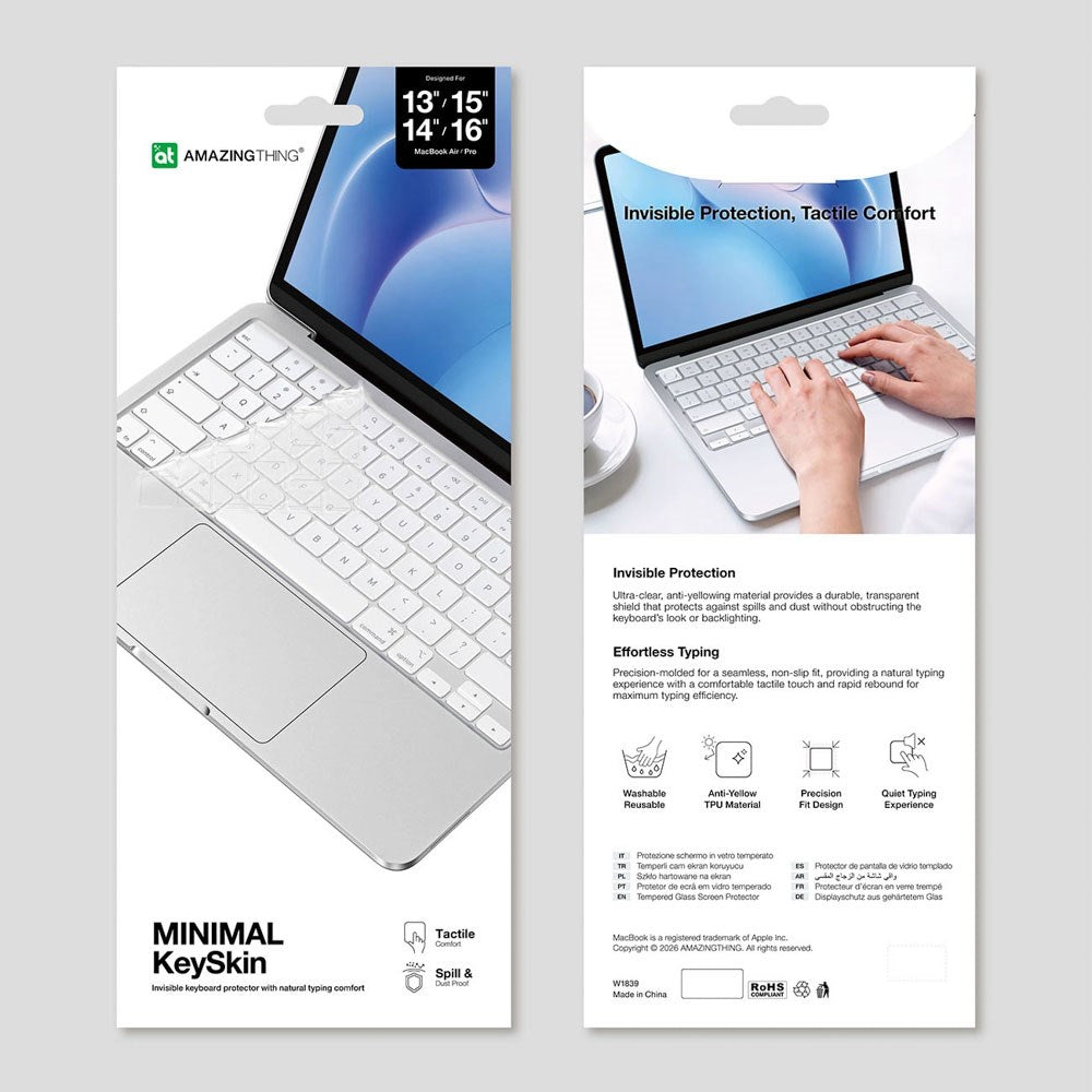 AmazingThing Tastaturfilm til MacBook Neo 13 A18 Pro (2026) - Gennemsigtig