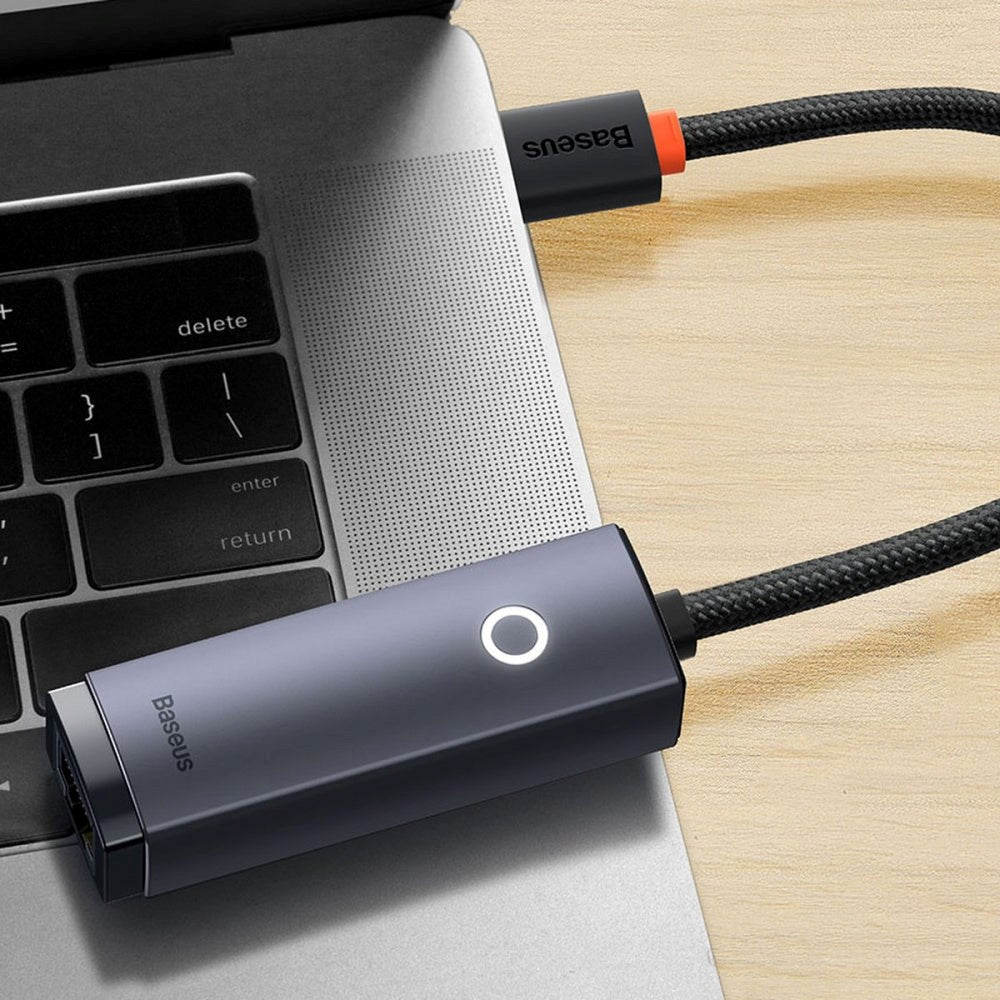 Baseus Adaptor USB Typ C til RJ45 Lan - Grå