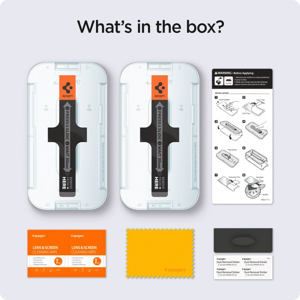 iPhone 16e / 14 / 13 / 13 Pro Spigen EZ Fit Glas.tR Skjermbeskytter 2. Del - Veskevennlig - Gjennomsiktig