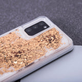 Samsung Galaxy S23 Ultra Transparent Glitter Bakdeksel - Gull