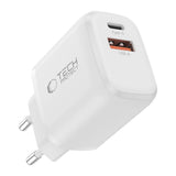 Tech-Protect Vægoplader m. 1x USB-C & 1x USB-A - 65W - Hvid