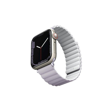 Apple Watch (38/40/SE/41/42 mm) UNIQ Revix vendbar klokkerem magnetisk - lilla / hvit