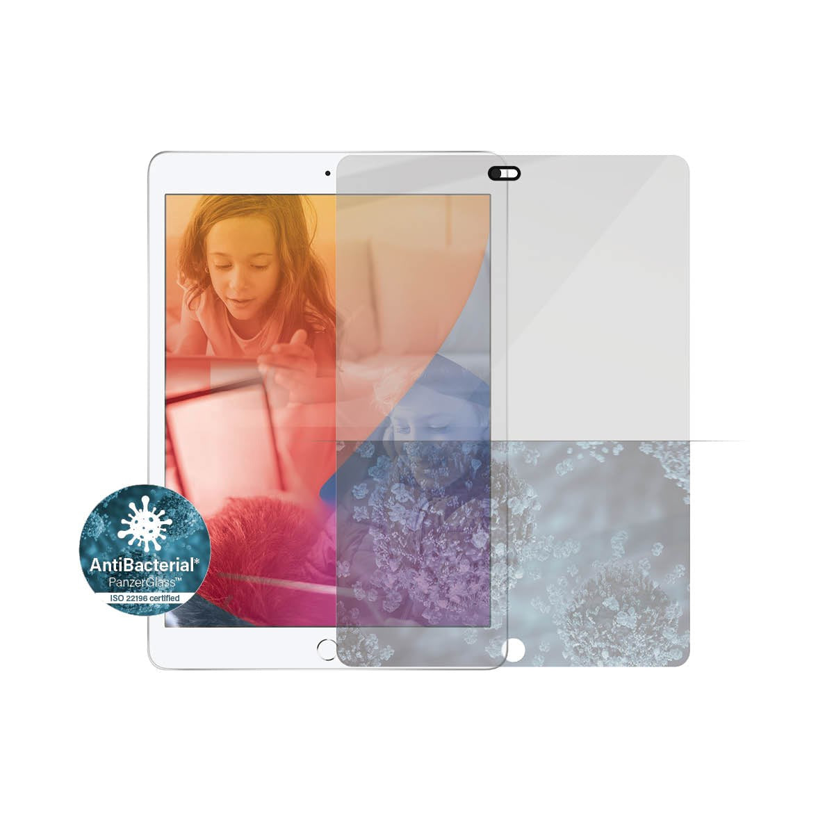 iPad 10,2" (2021 / 2020 / 2019) PanzerGlass CamSlider® skjermbeskytter - Veskevennlig - Gjennomsiktig