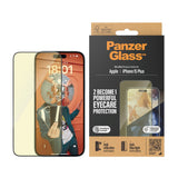 iPhone 15 Plus PanzerGlass Ultra Wide Fit beskyttelsesglass m. EasyAligner - Anti-reflekterende - Anti-blått lys - Diamantstyrke - Gjennomsiktig / svart kant
