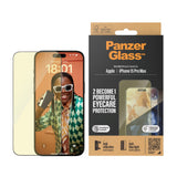 iPhone 15 Pro Max PanzerGlass Ultra Wide Fit Beskyttende glass m. EasyAligner - Anti-reflekterende - Anti-blått lys - Diamantstyrke - Gjennomsiktig / svart kant